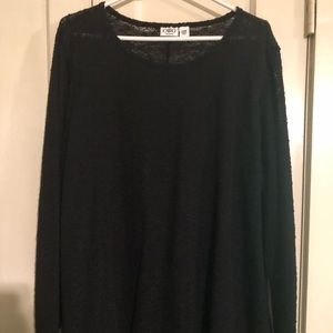 BLACK SWEATER WITH LACE DETAILS